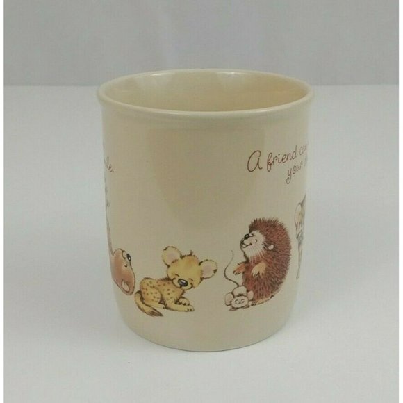 Vintage 1983 Hallmark Mug Mates A Friend Can Make Your Day Worthwhile Coffee Cup - Picture 2 of 7